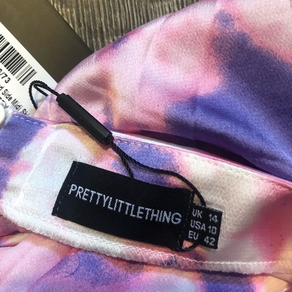 Purple Tie Dye Ruched Midi Skirt from PLT - Picture 3 of 3